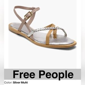 Free People Silver Multi Sandals, Size 7.5